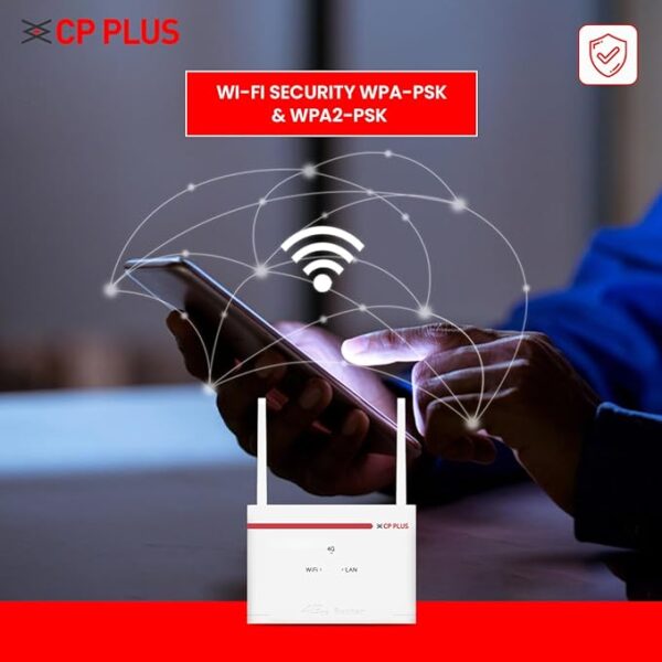 CP Plus 4G SIM Card Wi-Fi Router with High Speed 4G Internet & Wider Wi-Fi Coverage |Support External Antenna | Support Reset, WPS Button - CP-XR-DE21-S - Image 3