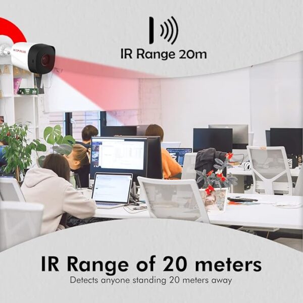 CP PLUS 2.4MP IR Bullet Outdoor Security Camera | 3.6mm Fixed Lens | Max 25/30fps at 2.4MP | DWDR, Day/Night (ICR) | IR Range of 20 Mtrs., Smart IR | Support Built-in Mic - CP-URC-TC24PL2C-V3 - Image 4