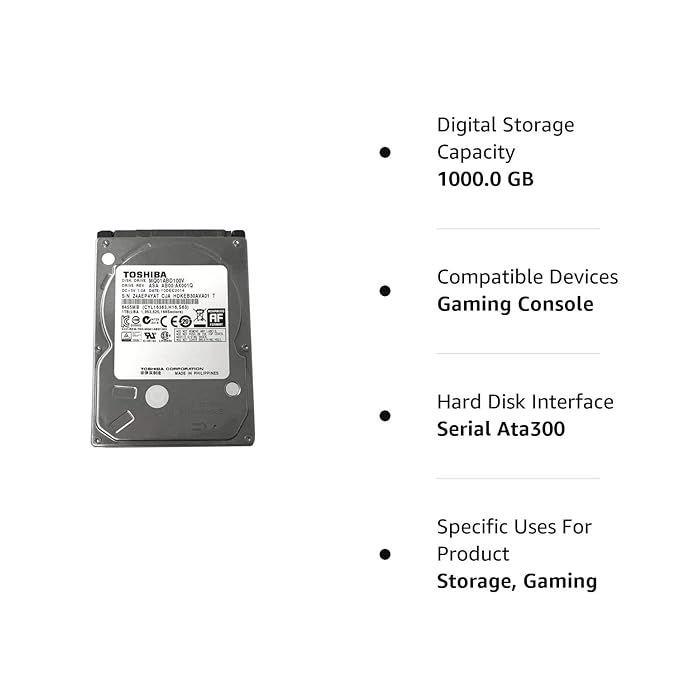 Toshiba 1TB 5400RPM 8MB Cache SATA 3.0Gb/s 2.5 inch PS3/PS4 Hard Drive - 3 Year Warranty - Image 5
