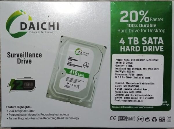 Daichi 4 TB SATA 3.5 Inch Desktop Internal Hard Drive with 2 Year Warranty - Image 2