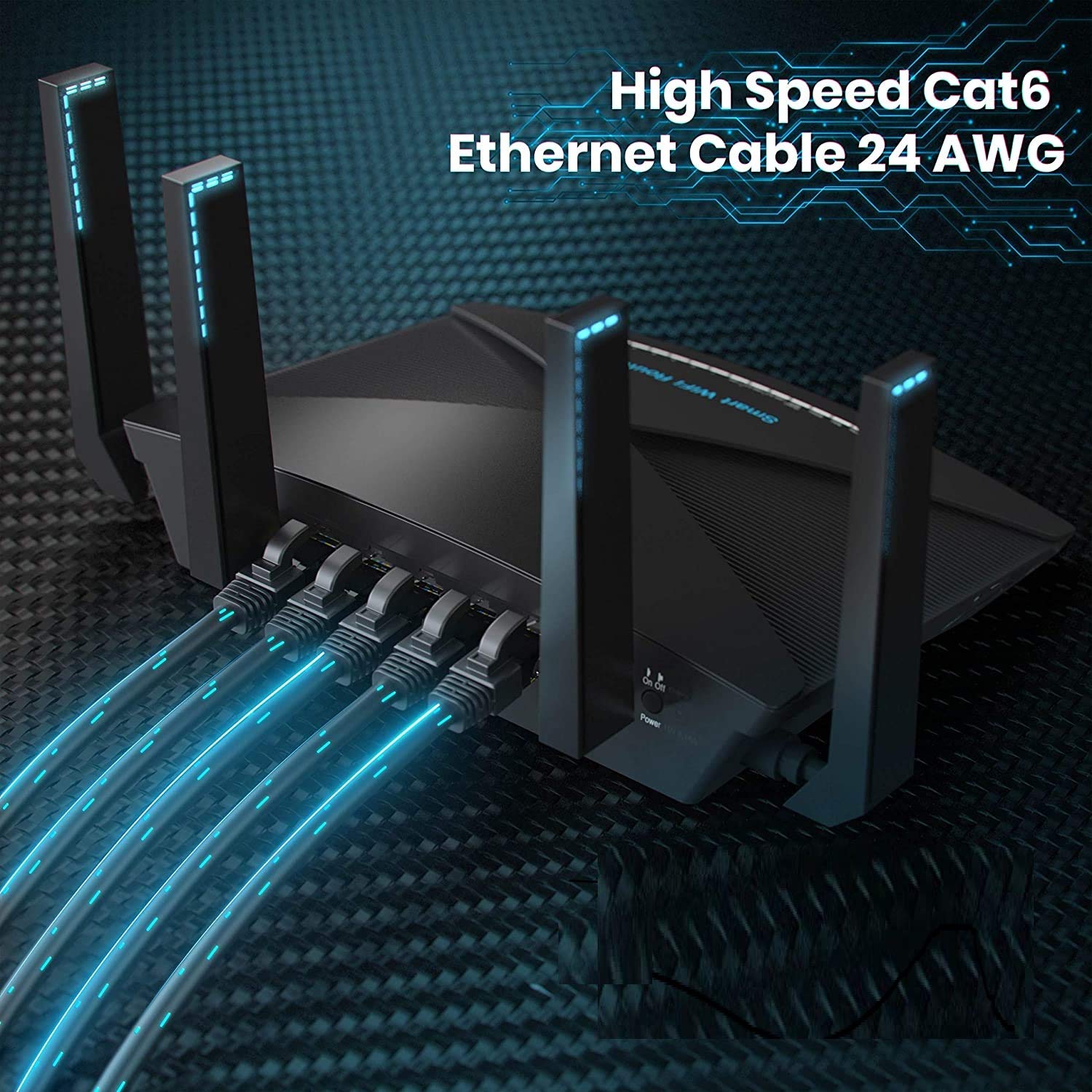 FEDUS 1 Meter 3.2 Cat6 Ethernet Cable, Multicolur Pack of 5, High Speed 550MHZ/10 Gigabit Speed UTP LAN Cable, Network Cable Internet Cable RJ45 Cable LAN... - Image 2